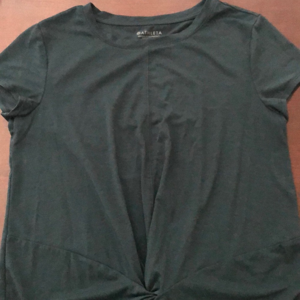 Green front knot Athleta shirt XS - EUC